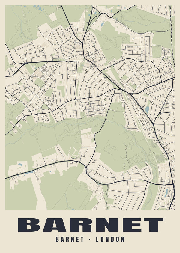 Barnet Heritage Street Map Poster
