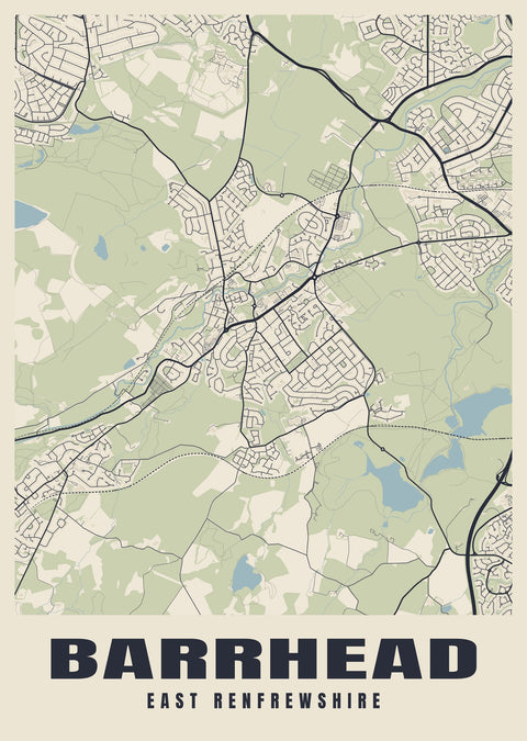 Barrhead Street Map Poster