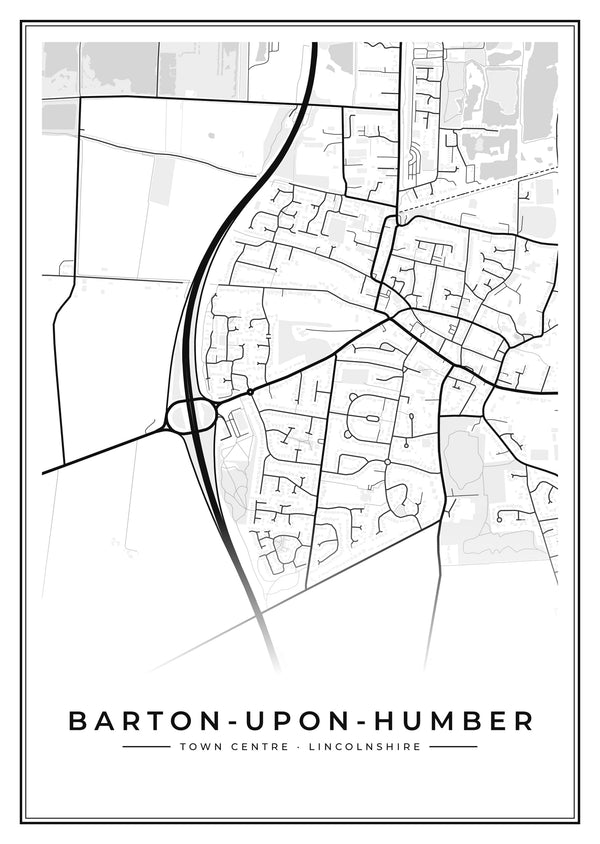 Barton-upon-Humber Town Centre Street Map Poster