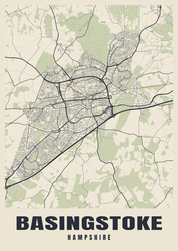Basingstoke Street Map Poster