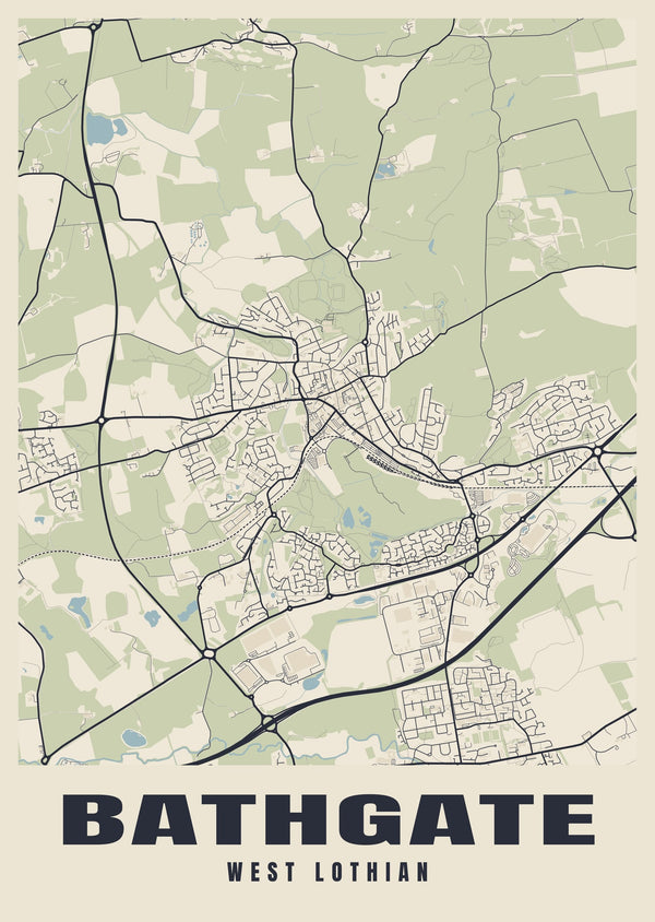 Bathgate Street Map Poster