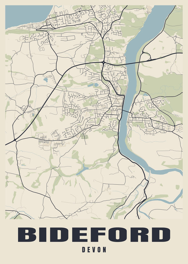 Bideford Street Map Poster