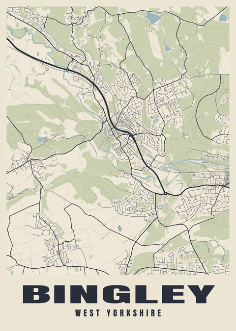 Bingley Street Map Poster