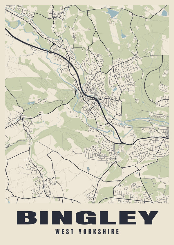 Bingley Street Map Poster