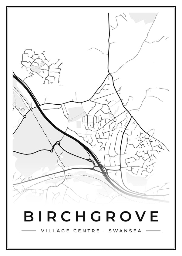 Birchgrove Village Centre Street Map Poster