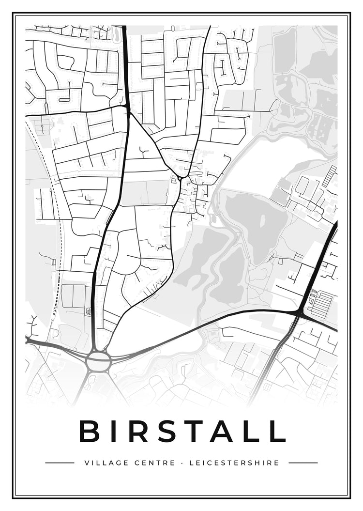 Birstall Village Centre Street Map Poster