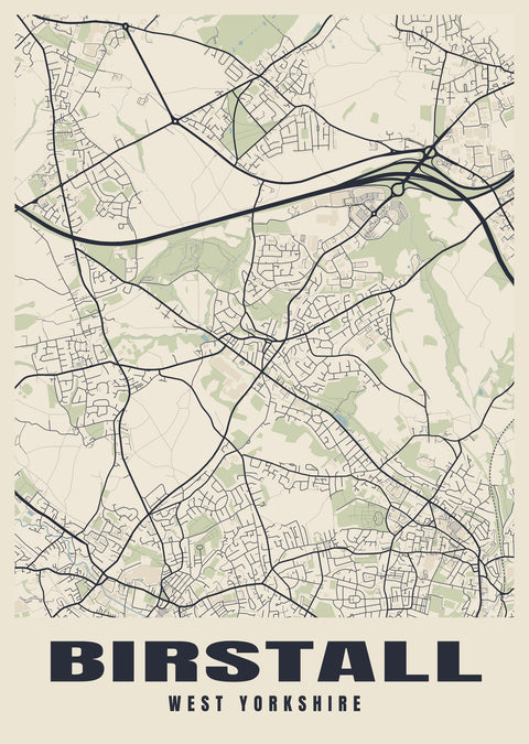 Birstall Street Map Poster