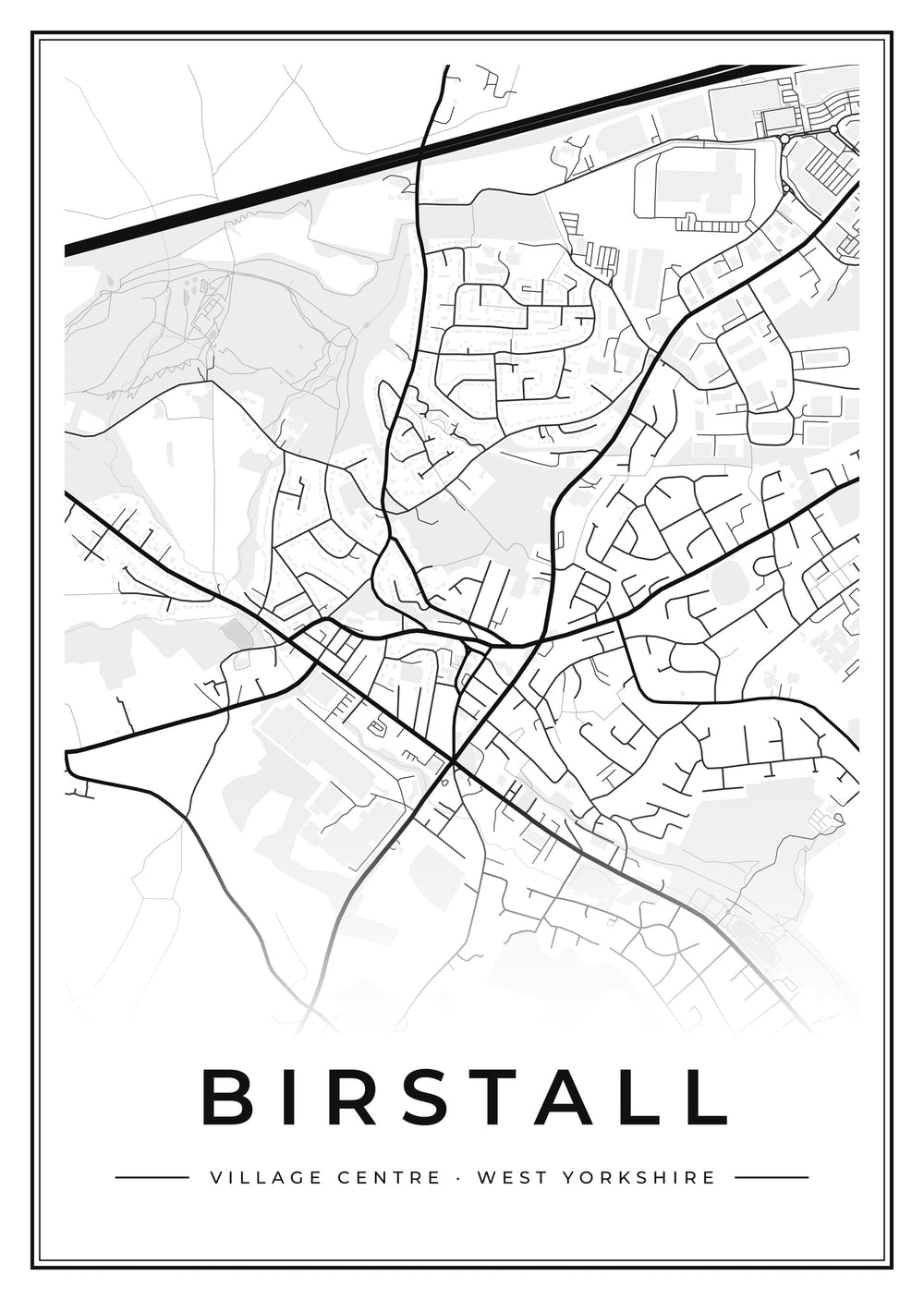 Birstall Village Centre Street Map Poster