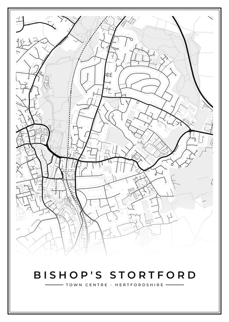 Bishop's Stortford Town Centre Street Map Poster