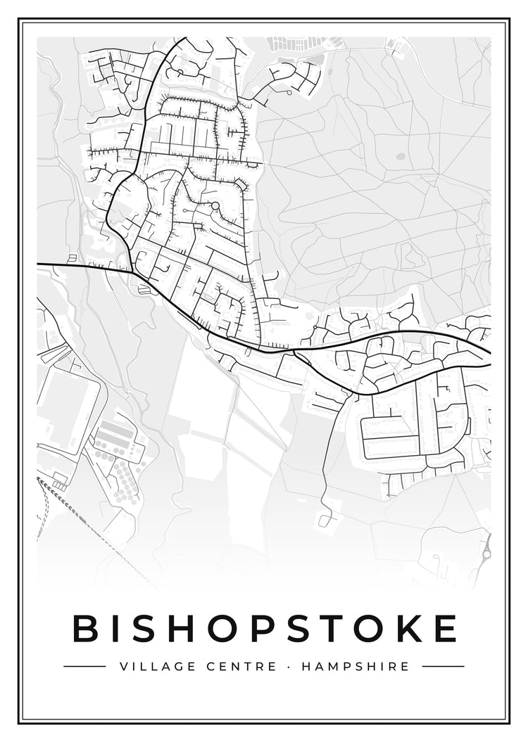 Bishopstoke Village Centre Street Map Poster