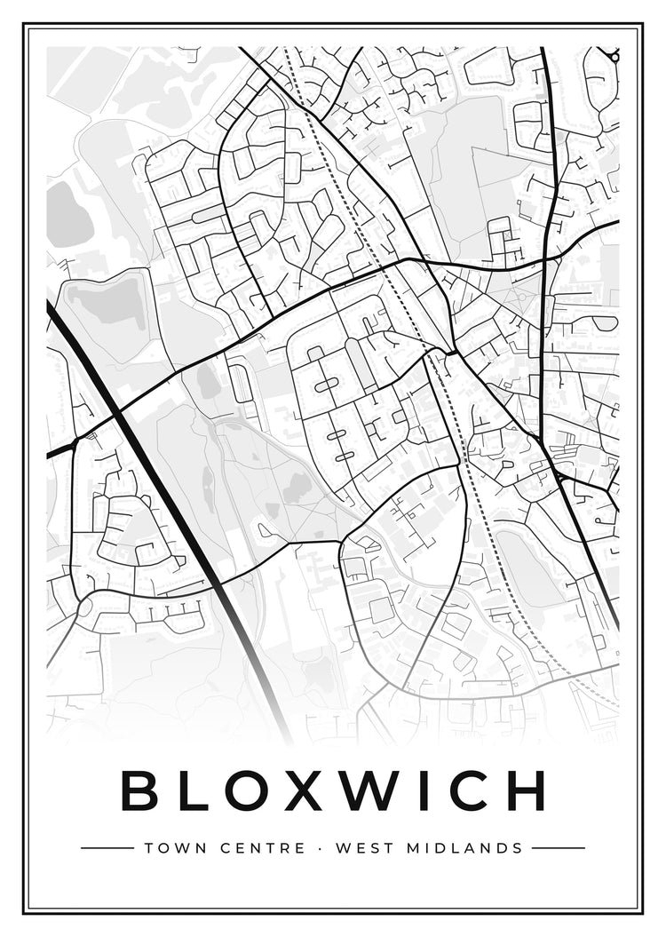 Bloxwich Town Centre Street Map Poster