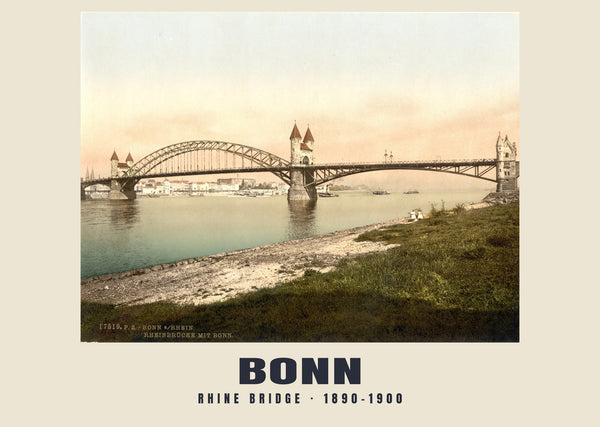 Rhine Bridge, Bonn — 1890–1900 · Vintage photochrom print