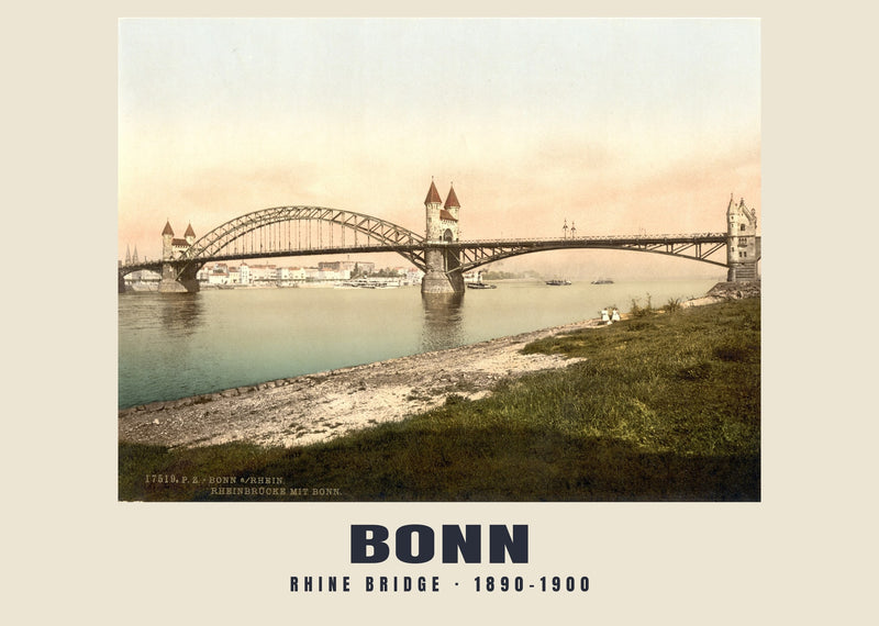 Rhine Bridge, Bonn — 1890–1900 · Vintage photochrom print