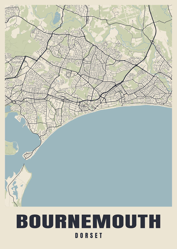 Bournemouth Street Map Poster