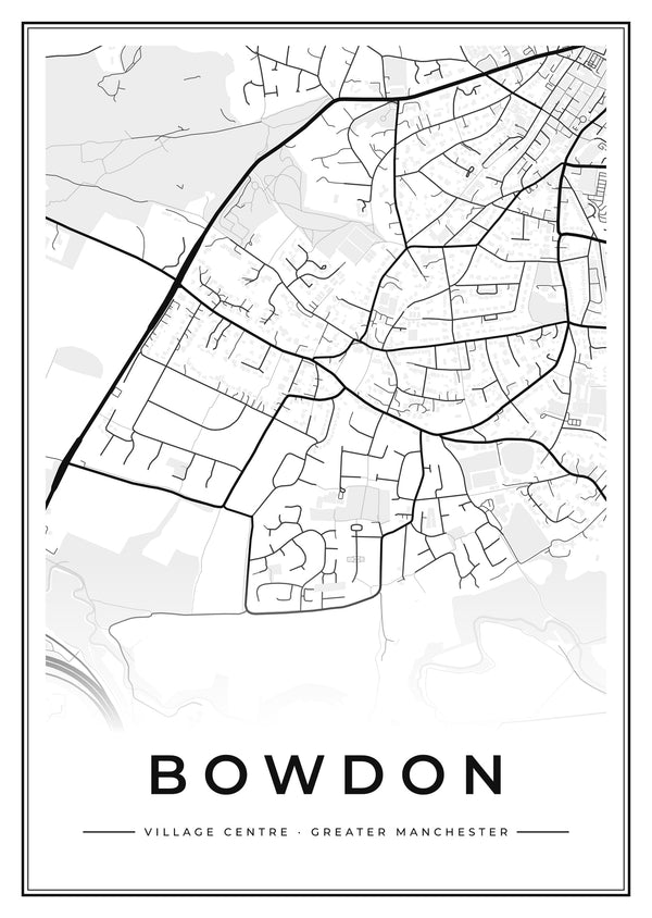 Bowdon Village Centre Street Map Poster