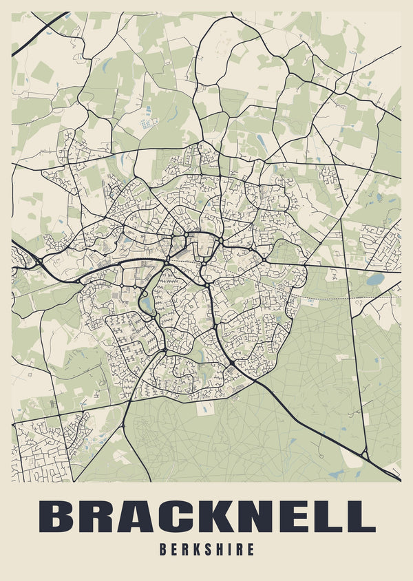 Bracknell Street Map Poster