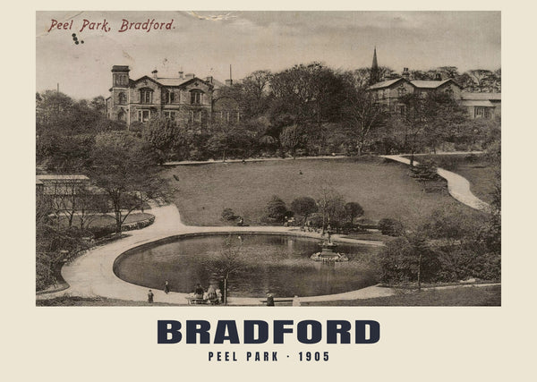 Peel Park, Bradford — 1905 · Historic photographic postcard print