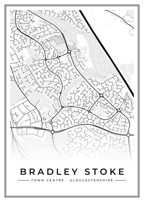 Bradley Stoke Town Centre Street Map Poster