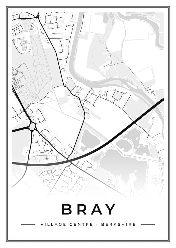 Bray Village Centre Street Map Poster
