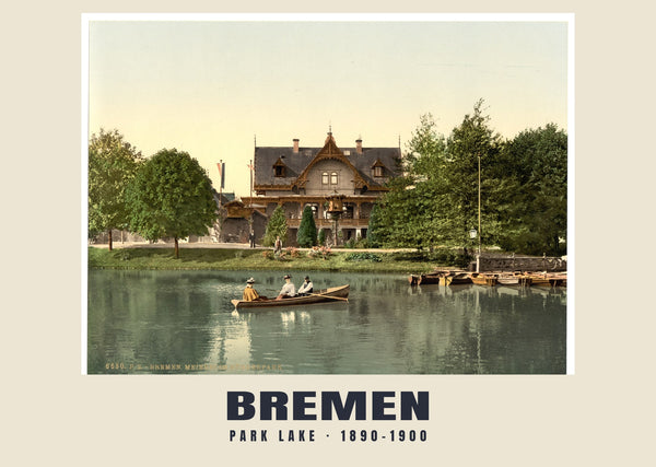 Park Lake, Bremen — 1890–1900 · Vintage photochrom print