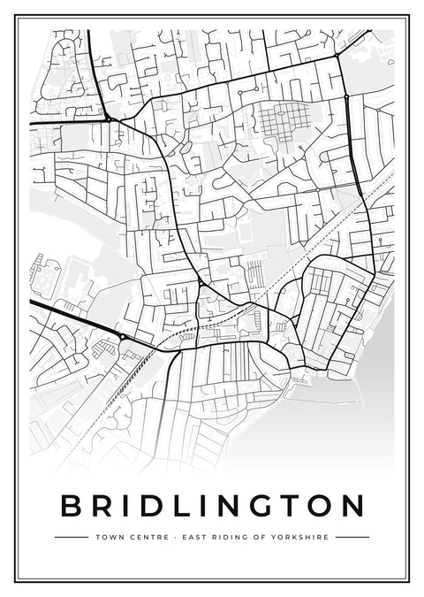 Bridlington Town Centre Street Map Poster