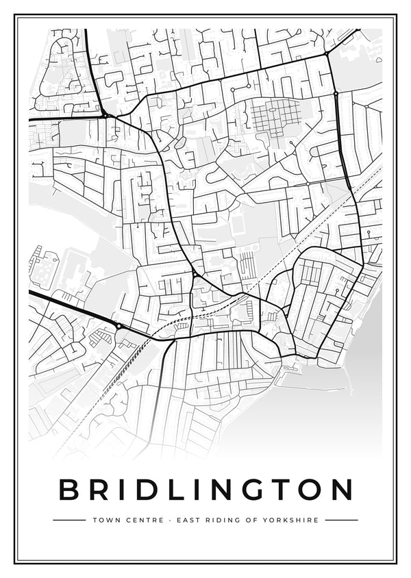 Bridlington Town Centre Street Map Poster