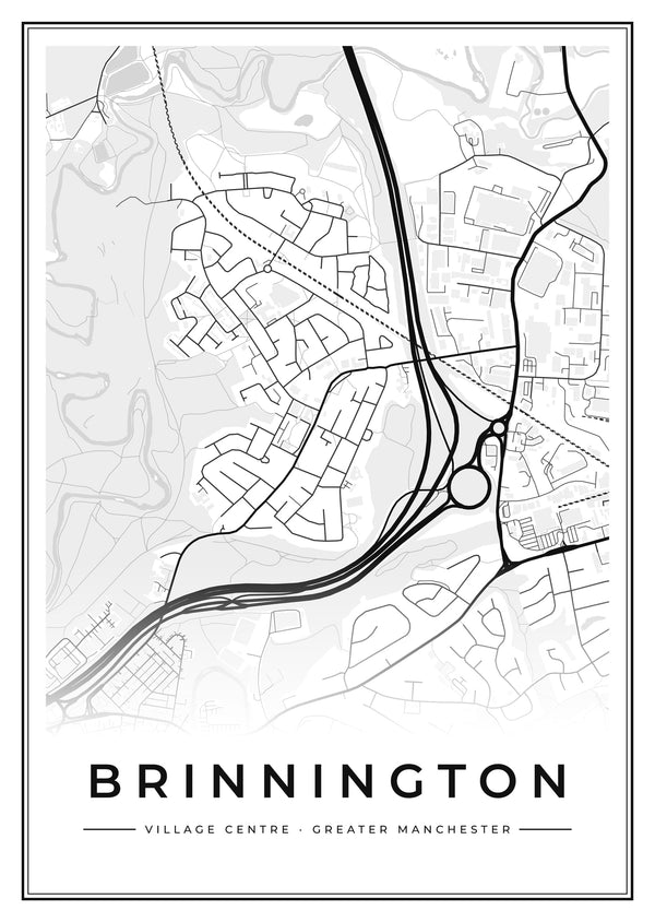 Brinnington Village Centre Street Map Poster