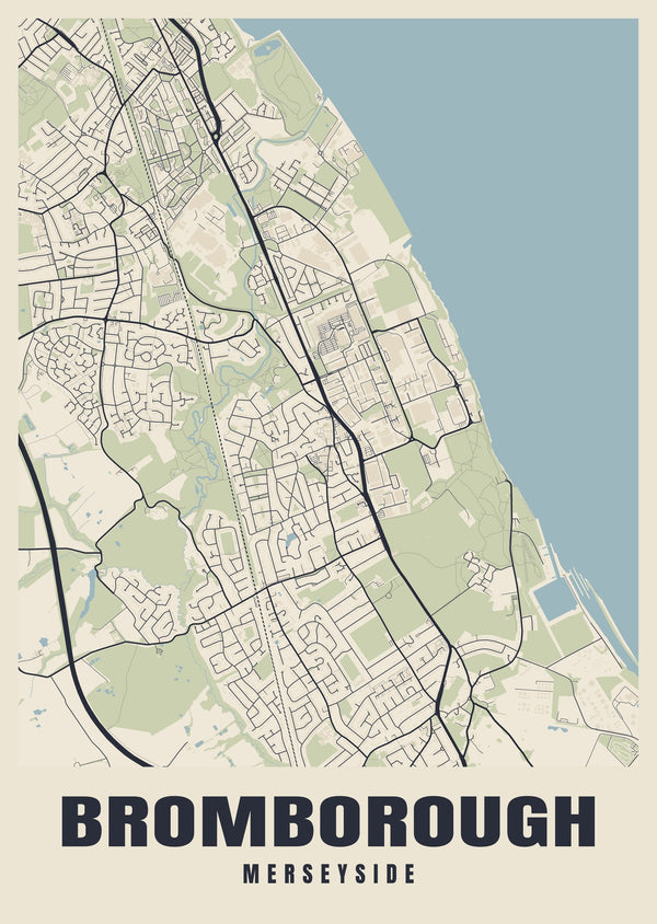 Bromborough Street Map Poster