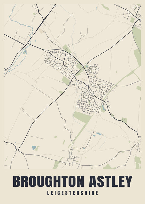 Broughton Astley Street Map Poster