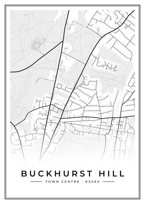 Buckhurst Hill Town Centre Street Map Poster