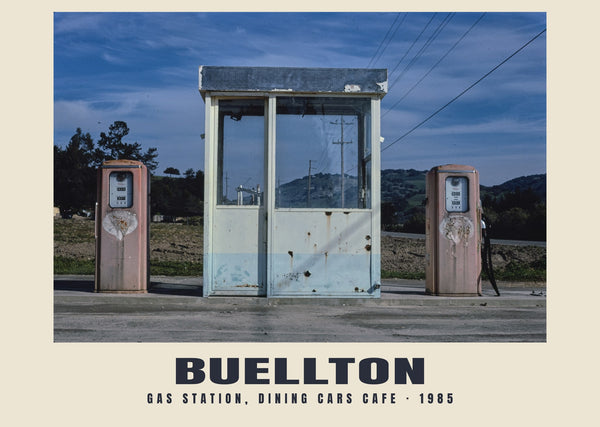 Gas Station, Dining Cars Cafe, Buellton, California — 1985 · Historic photograph print
