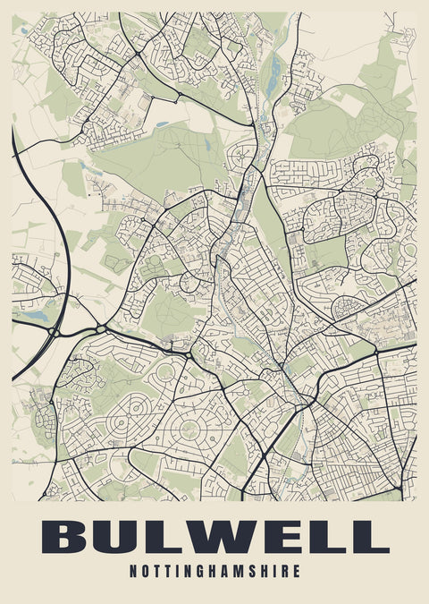 Bulwell Street Map Poster