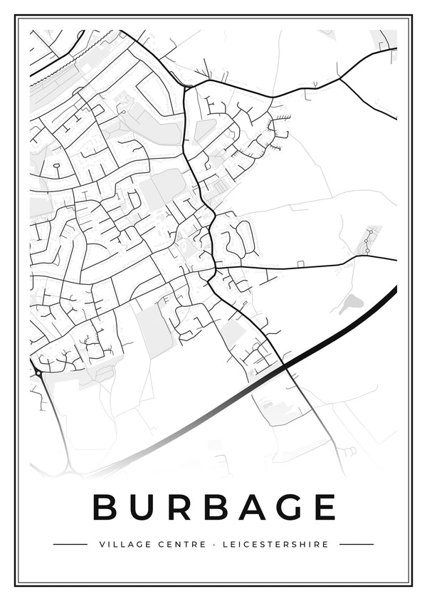 Burbage Village Centre Street Map Poster