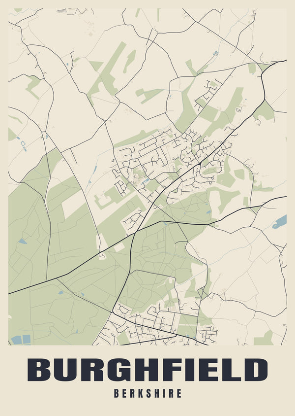 Burghfield Street Map Poster