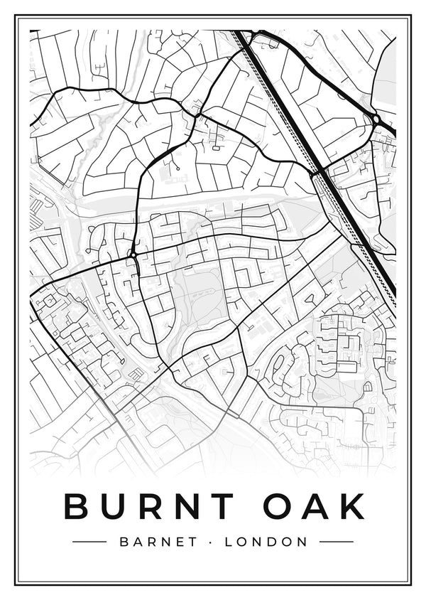 Burnt Oak Street Map Poster
