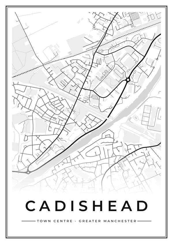 Cadishead Town Centre Street Map Poster