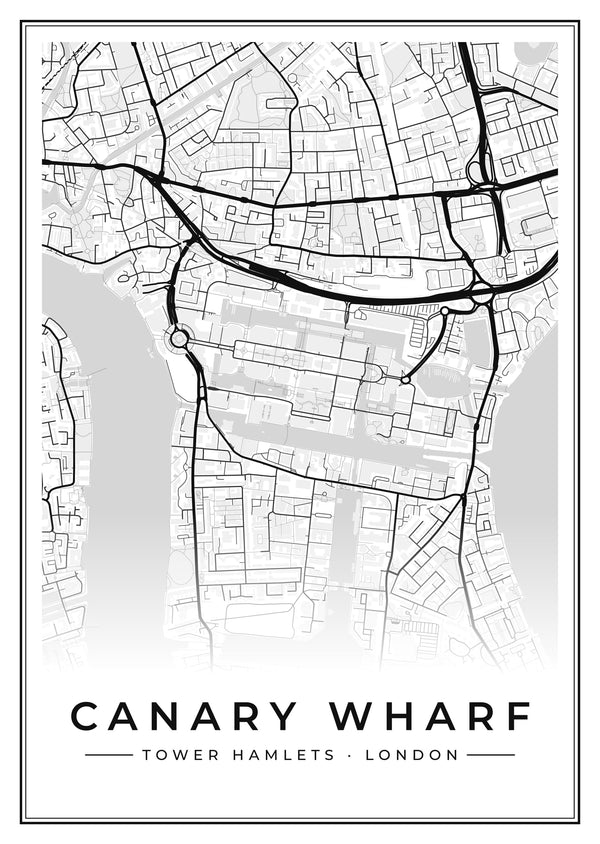 Canary Wharf Street Map Poster