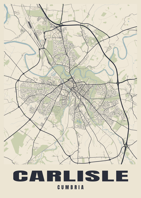 Carlisle Street Map Poster