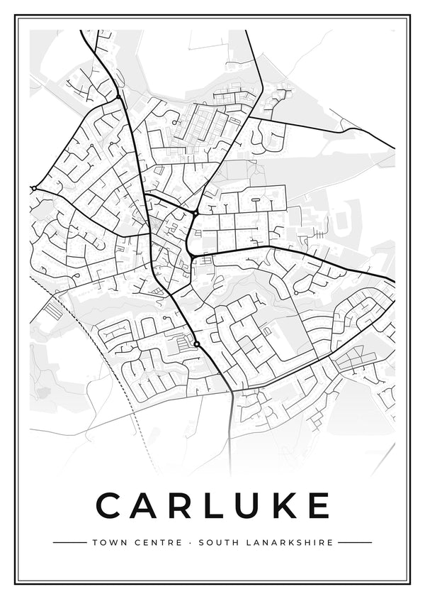 Carluke Town Centre Street Map Poster