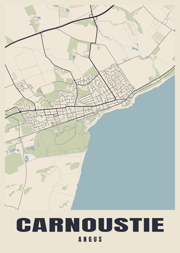 Carnoustie Street Map Poster