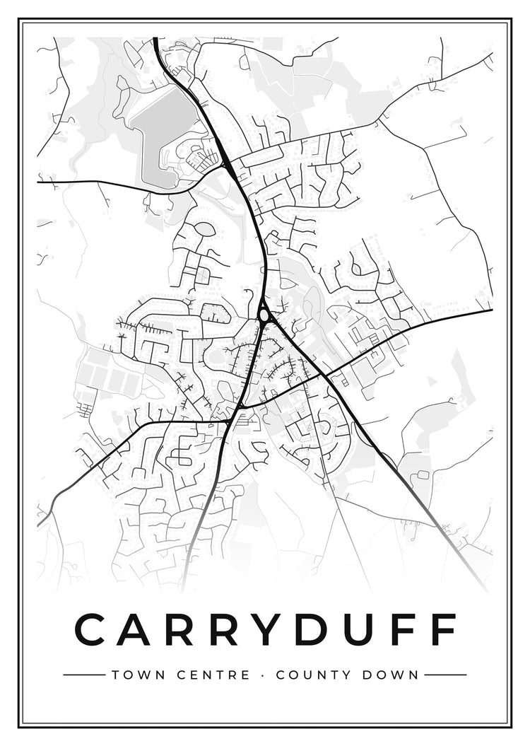 Carryduff Town Centre Street Map Poster