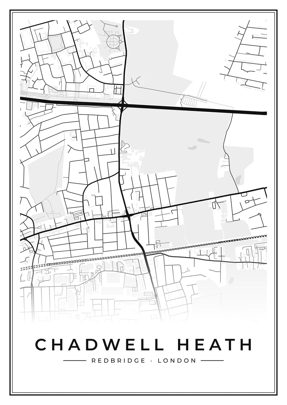Chadwell Heath Street Map Poster