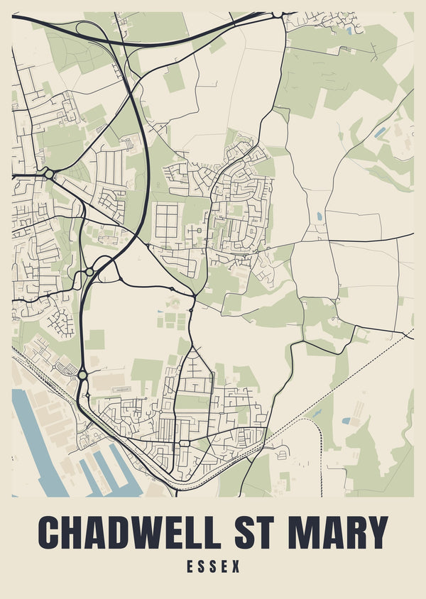 Chadwell St Mary Street Map Poster