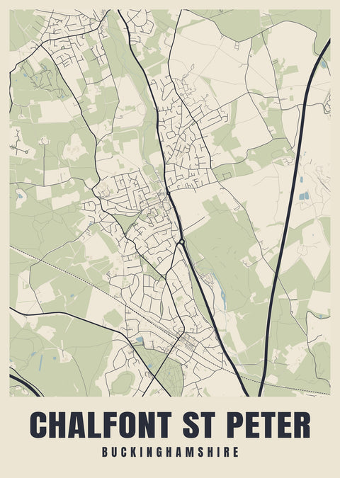 Chalfont St Peter Street Map Poster