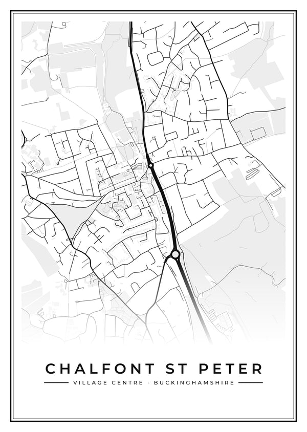 Chalfont St Peter Village Centre Street Map Poster