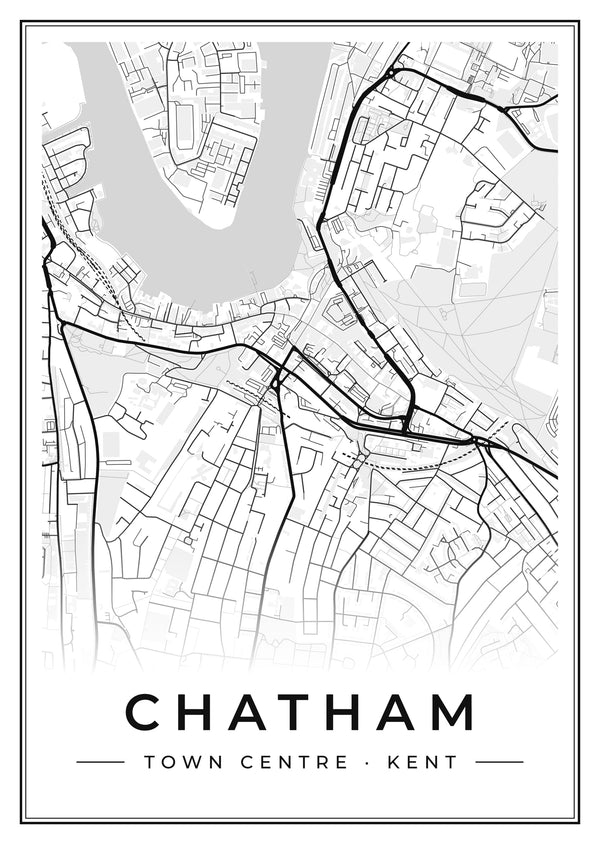 Chatham Town Centre Street Map Poster