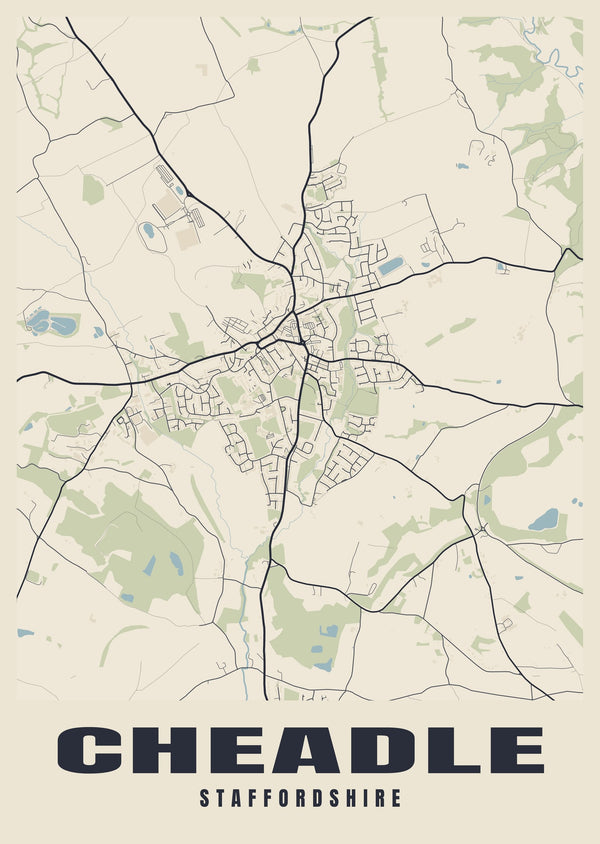 Cheadle Street Map Poster