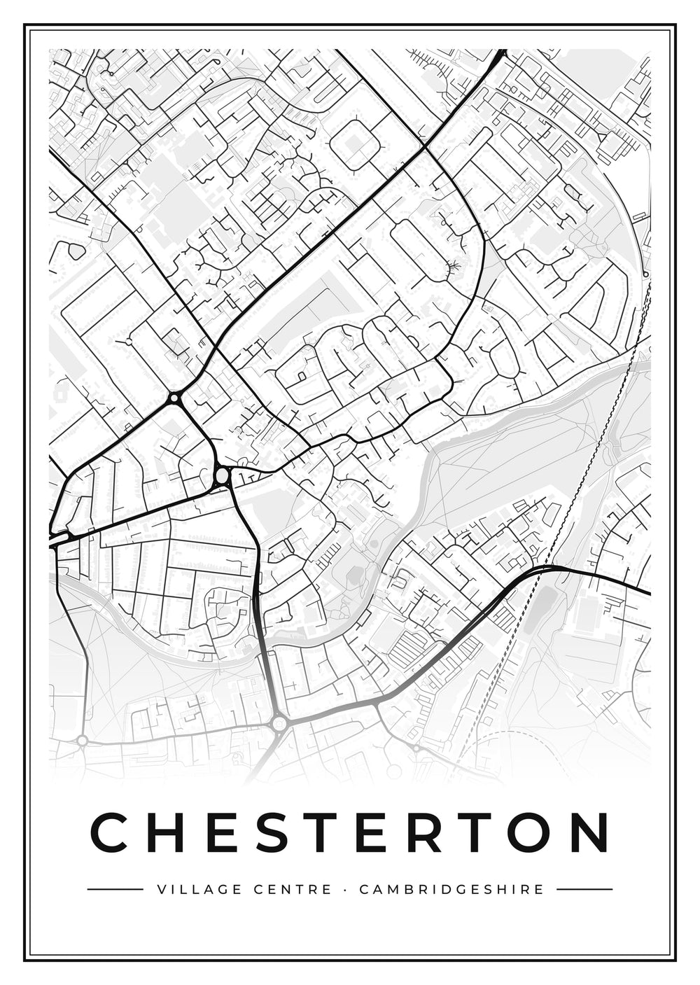 Chesterton Village Centre Street Map Poster