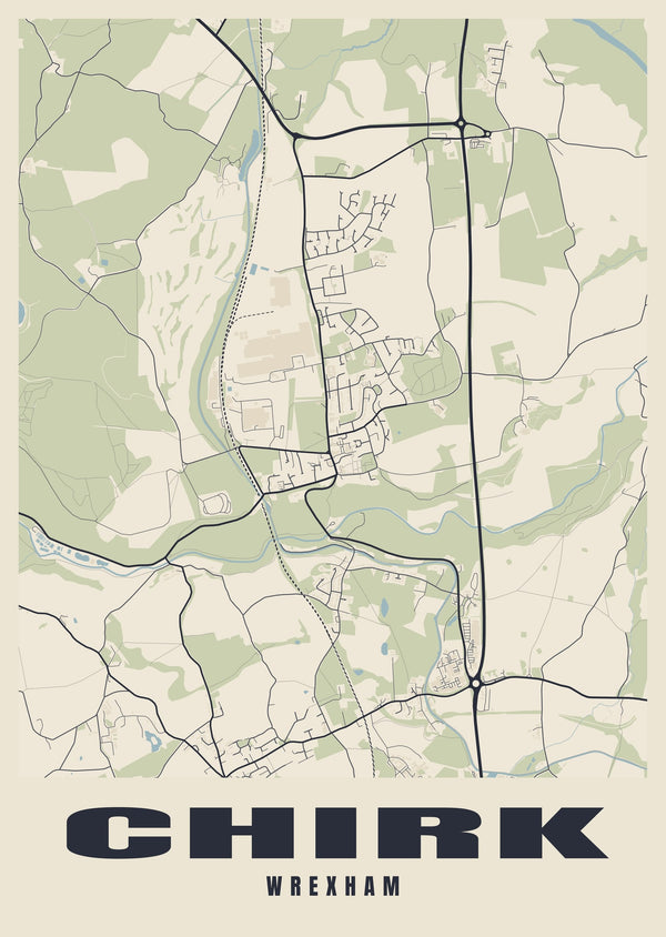 Chirk Street Map Poster
