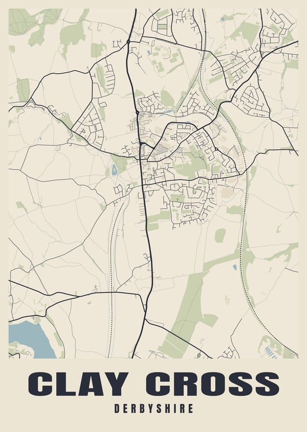 Clay Cross Street Map Poster